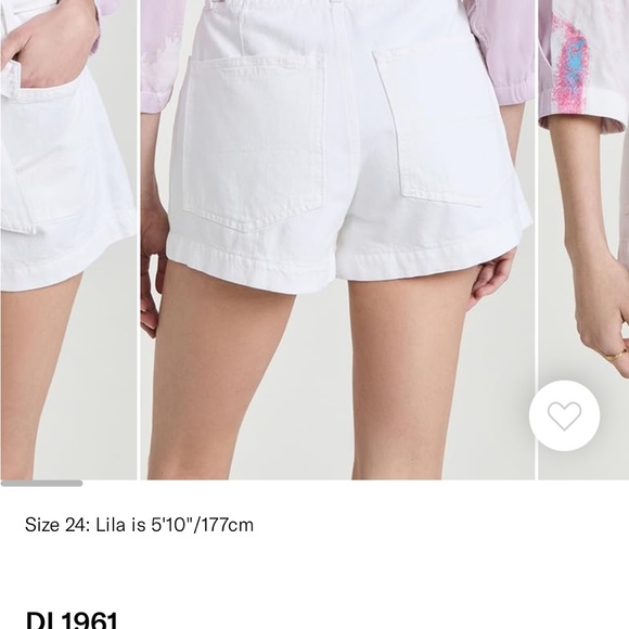 DL1961 Camile paperback shorts in white size 25 - Picture 2 of 6